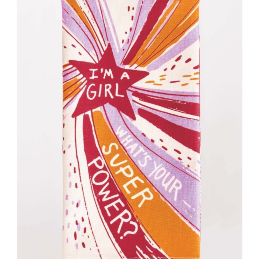 Blue Q I'M A GIRL. WHAT'S YOUR SUPERPOWER? DISH TOWEL